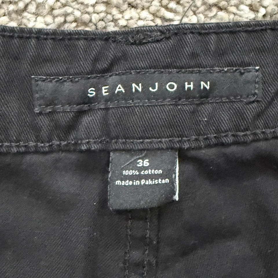 Pantalones Cortos Carga Sueltos Y2K Sean John Negros Algodón Informales Hip Hop Patinador Para Hombres 36x15 Foto 2 de 4