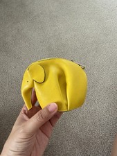 100% Authentic Loewe Leather Elephant Coin Purse in Yellow