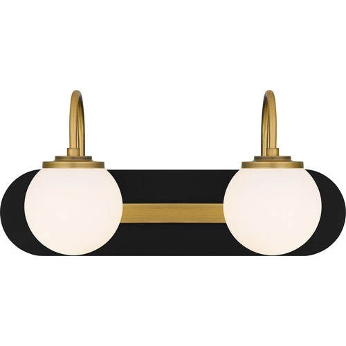 Matte Black Two Light Bath from the Desmond Collection - Picture 1 of 5