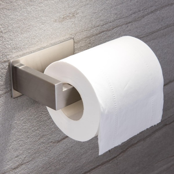 Toilettenpapierhalter Edelstahl Badezimmer WC Ohne Bohren Selbstklebend Modern-image