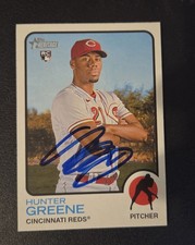 Hunter Greene Autograph Signed 2022 Topps Heritage RC Cincinnati Reds