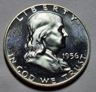 1956 FRANKLIN Half Dollar 50c Cents 90% Silver PROOF COIN ~ Cameo Appeal ~ BUnc