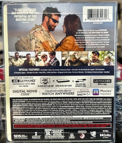 AMERICAN SNIPER STEELBOOK 4K UHD BR Limited Ed. w/PROTECTOR New Mint - Picture 3 of 7