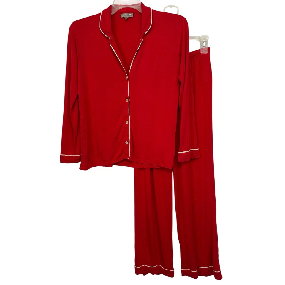 J. Juego de pijama de manga larga Crew Eco Dreamiest rojo 2 piezas BA006 talla XS Foto 4 de 4
