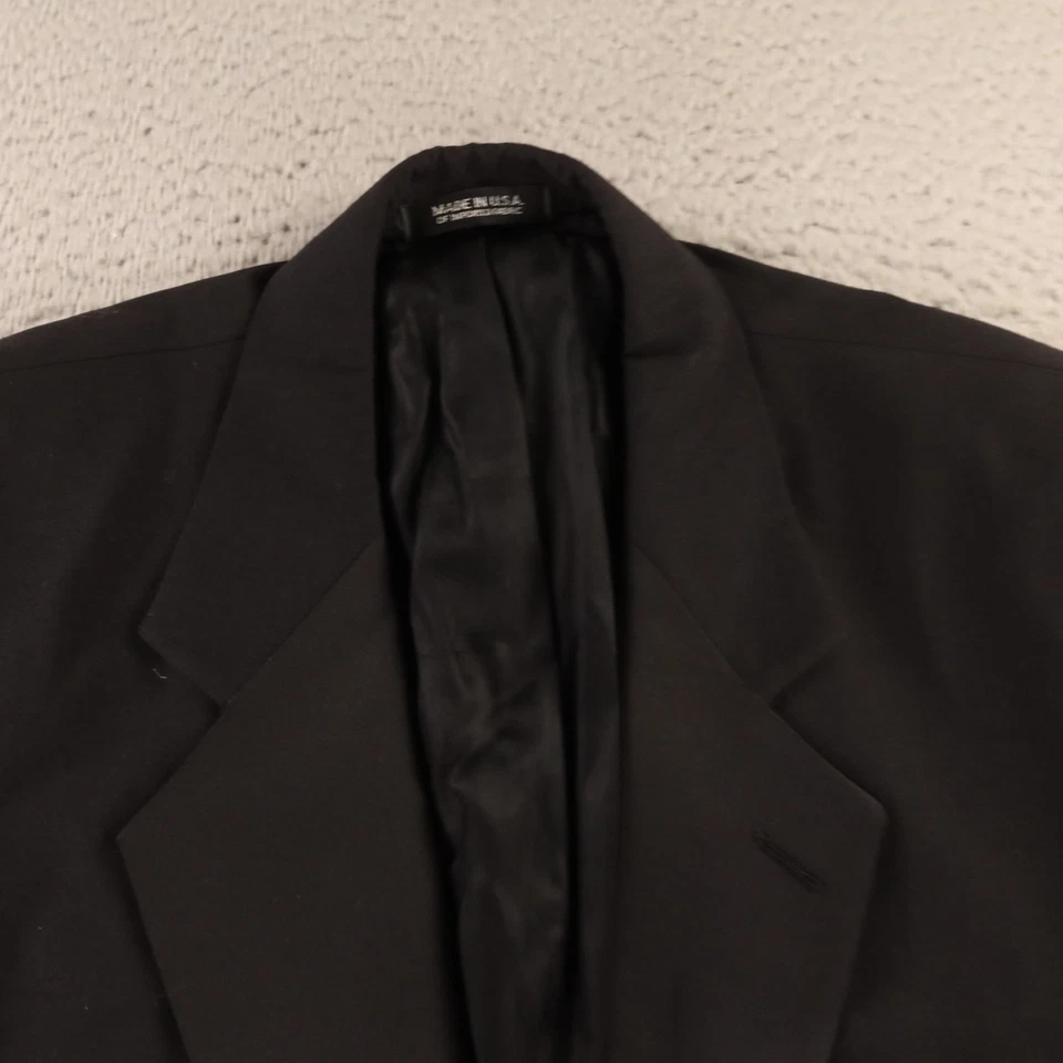 Chaqueta Esmoquin De Colección M Negra 100% Lana Lúpulo Verano Blazer Transpirable EE. UU. 43R Foto 2 de 4