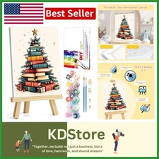 80A Christmas Paint by Numbers Kit for Adults Kids Framed Canvas Art Gift