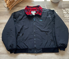 Vintage LL Bean Warm Up Fleece Jacket Men  s XL Lined Aztec Bomber Made in USA