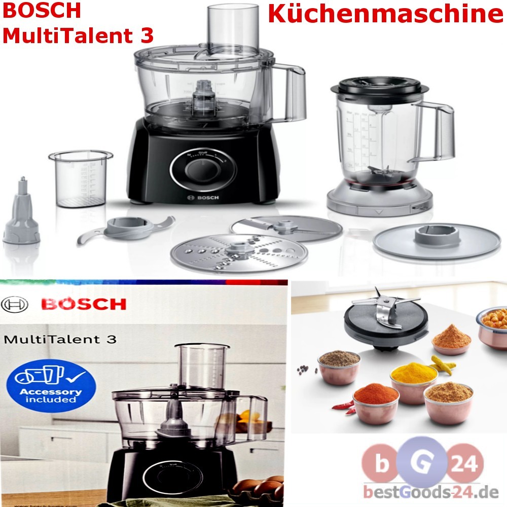 Küchenmaschine BOSCH MultiTalent 3 MCM3201B Schneiden Raspeln Mixen in schwarz