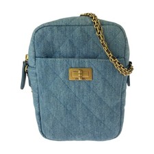 Chanel Denim Quilted Shoulder Bag Women Blue One Size