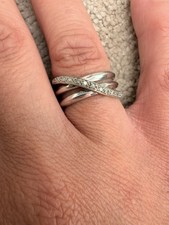 9ct White Gold Thirteen Stone Diamond Eternity Ring Size N 1/2 4.17g