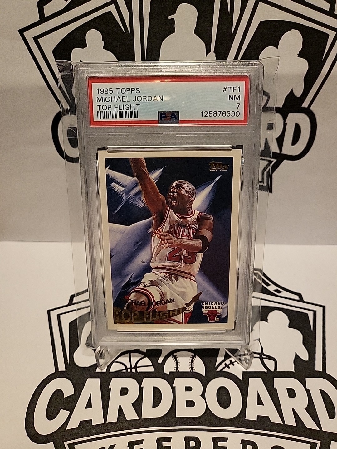 1995 TOPPS MICHAEL JORDAN TOP FLIGHT PSA 7 NM BULLS !
