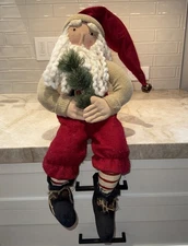 Vintage Primative (Joseph Spencer?)  Santa Sitting Doll. Christmas. Unique 29”