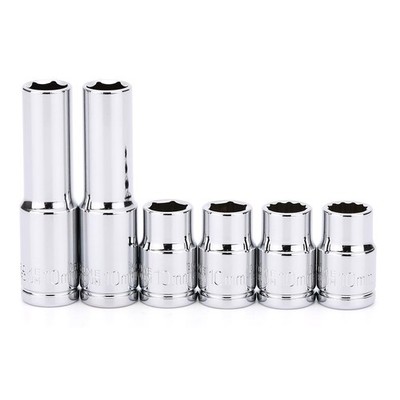 6 Pieces 3/8-Inch Drive Impact Socket Set, Deep & Shallow, 10mm, Metric, 6 Po...