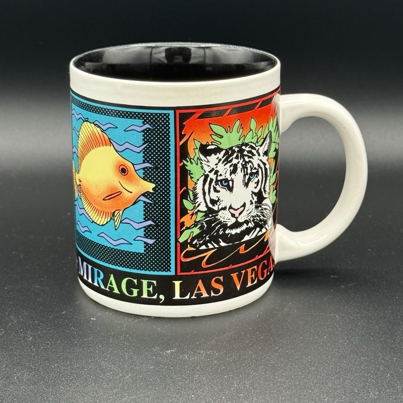 Mirage Las Vegas Coffee Mug - Nanco - Make Friends - Tiger Parrot Dolphin Fish
