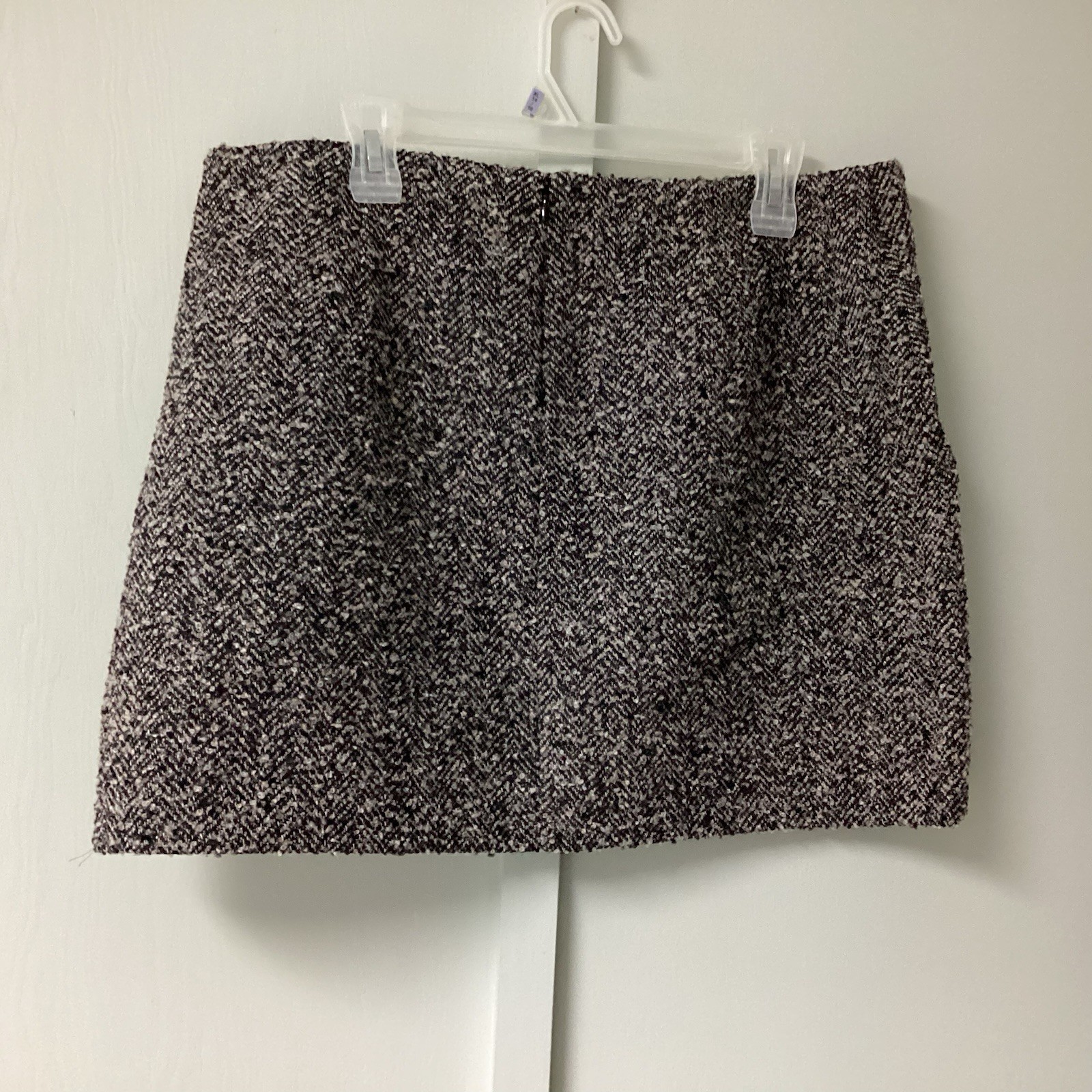New H & M Skirt Women's Size 12 BrownBlack Tweed Wool Blend Lined A-Line Mini thumbnail 12