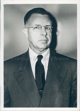 1959 Photo Press Wilson Clark Business Man Suit Tie Glasses Solemn Vintage Image