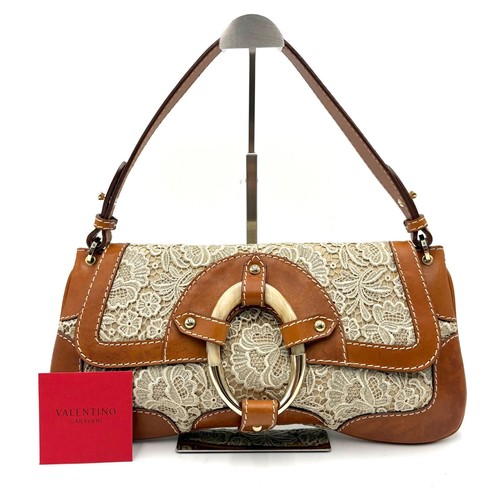 Auth VALENTINO GARAVANI Cord Lace Buckle Shoulder Bag 3Y940