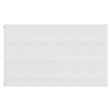 3x5 ft Solid White Blank Flag, Polyester Double-Sided Custom Flag