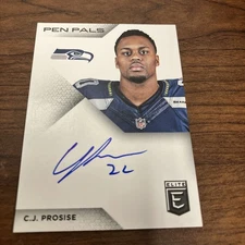 C.J. PROSISE CJ 2016 PANINI DONRUSS ELITE PEN PALS On Card AUTO #PP-CP Seahawks