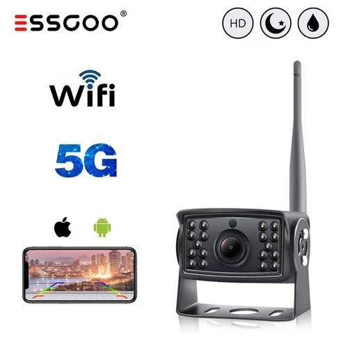 Essgoo IR Rear View Camera WiFi Wireless Wireless For Android Phone iPhone Truck Car