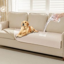 Waterproof Couch Cover for Dogs Washable,Fuzzy Pet 35" x 82" 1 Pack Off White