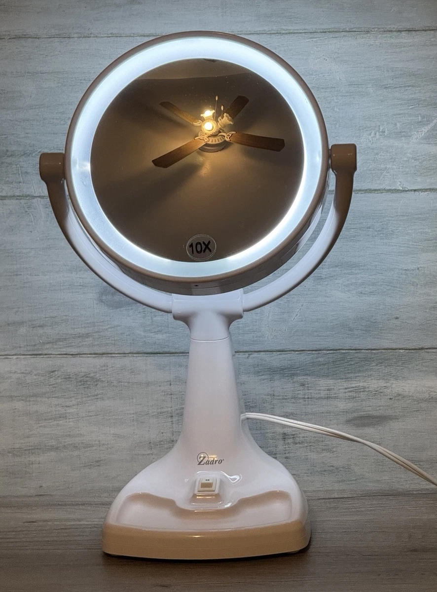 Zadro MAX110 Max Bright Lighted Makeup Mirror 10X 1X White Vanity Tested Works!