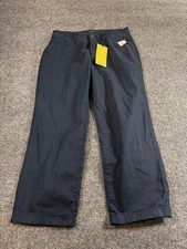 JAG Jeans Women's Chino Pants 8 Navy Blue Stretch Slash Pockets Wide Leg Pants