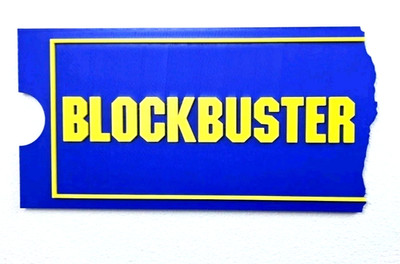 Blockbuster Logo Sign- XL Retro Video Store Wall Plaque Decor 90s Nostalgia Art 