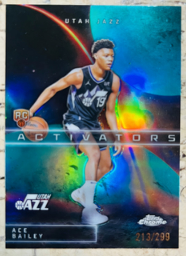 Ace Bailey 2025-26 Topps Chrome 213/299 Teal Activators RC Jazz #AC-15