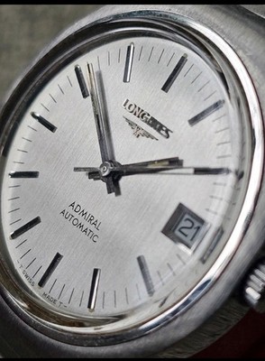 Longines Admiral Automatik Herren Armbanduhr Edelstahl Silber Datum Swiss Made