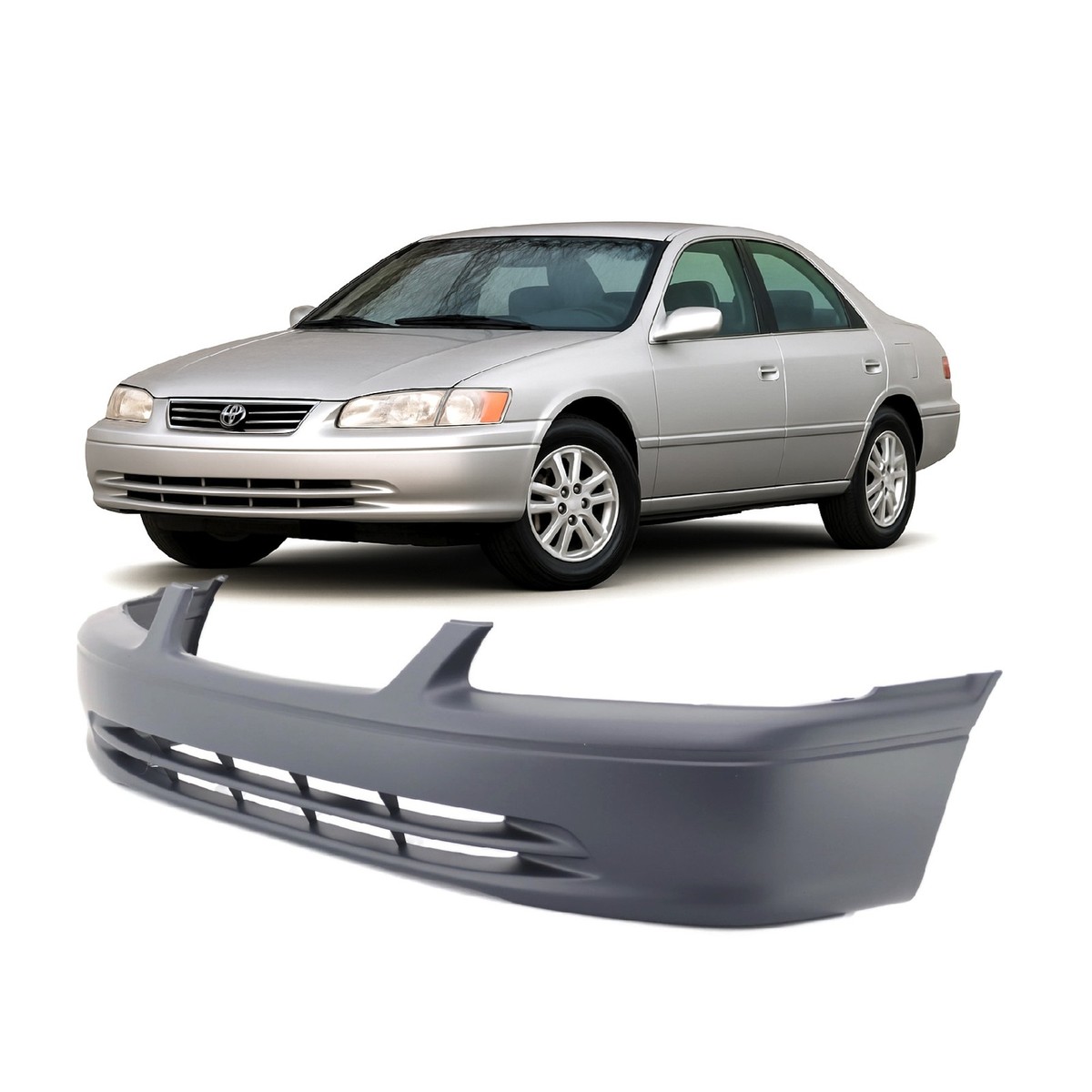 Primed Front Bumper Cover Fascia for 2000-2001 Toyota Camry CE LE
