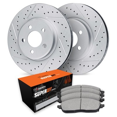 R1 Concepts Drilled & Slotted Brake Kit w Super Duty Pads