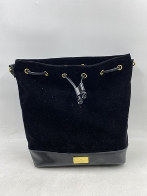Bolso Carolina Herrera de cuero de terciopelo negro con cordón