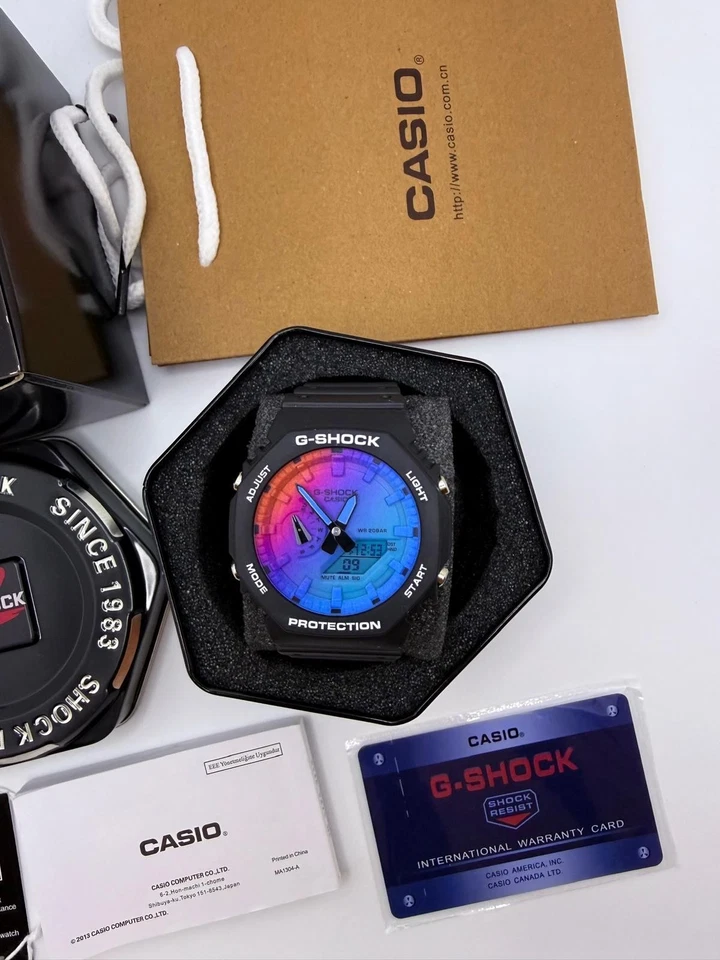Casio G-SHOCK GA-2100 Analog/Digital Quarz schwarz 200m Carbon Core Box - Bild 1 von 4