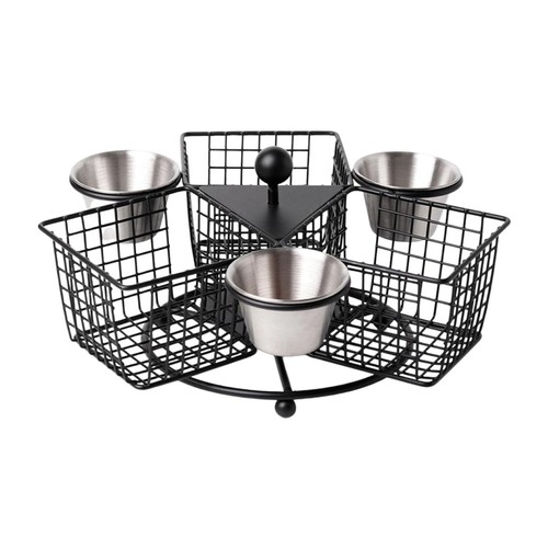 Rotating Fry Basket Divided Compartments Deep Fry Bin Accessories for Chips, - Picture 5 of 7