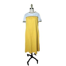Kay Windsor Vintage 60s Yellow Rainbow Striped Aline Shift Dress Mod pockets 40