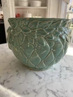 Fantastic Vintage Pottery McCoy Jardiniere Seafoam Green diamond quilted - 9"