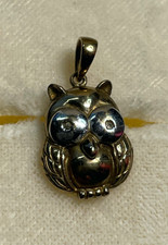 333 Gold 8 K Gold Bicolor Anhänger Charm Eule Uhu 2 kl. Diamanten Juwelier