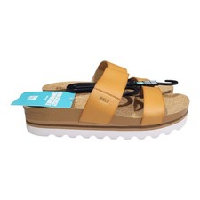Reef Cushion Vista Hi Sandal Natural Brown and White Women  s Size 10 NEW