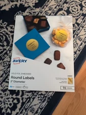 Avery Round Labels 2" dia Gold Foil 96/Pack 22831
