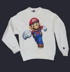 Vintage Mario 1996 Nintendo White Cotton Crewneck Sweatshirt Adult S