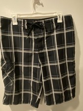 Hurley Black Surfer Style Swim Trunks Mens Size 32