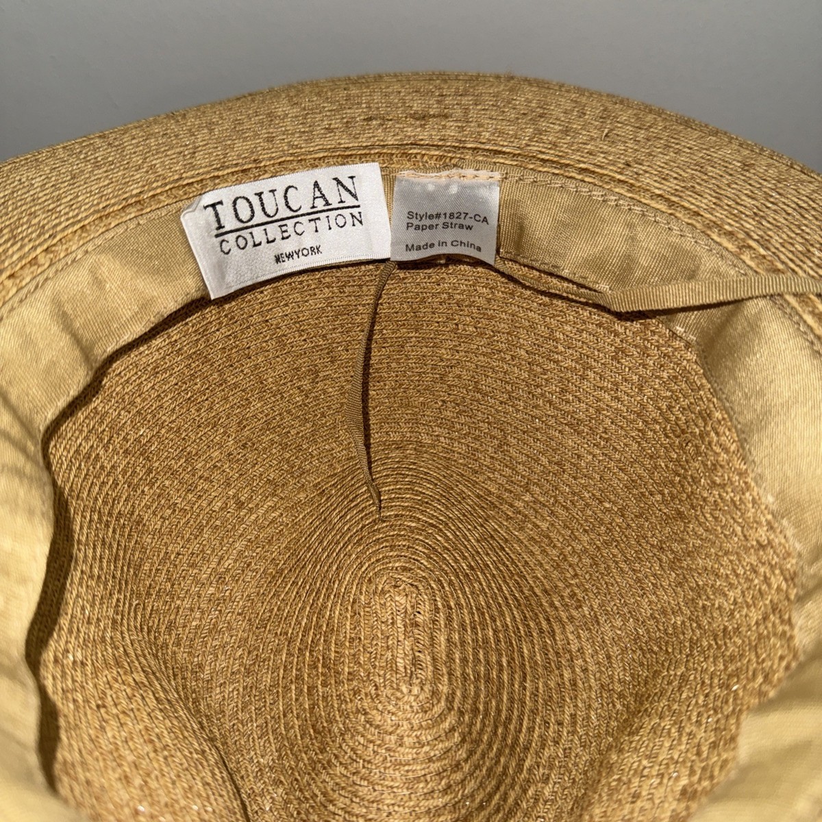 Toucan Hats Ivory Ribbon Woven Straw Wide Brim Sun Hat | eBay