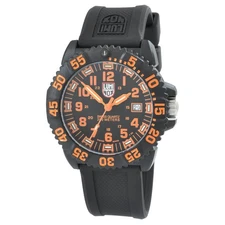 Luminox Men's Watch Navy Seal Orange Colormark Diver Black Dial Strap 3059