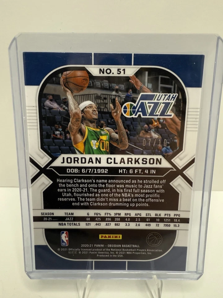 2020-21 Panini Obsidian Jordan Clarkson Gold Mojo 7/10 - Image 2 of 4