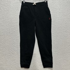 Polo Ralph Lauren Youth Size M Black Sweatpants Joggers Red Pony Logo Pockets