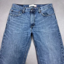 Levis Jeans Mens 34x32 Blue 569 Light Washed Out Denim Pants Faded Work Whisker