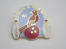 Splits R Robin Me Bowling Vintage Lapel Pin