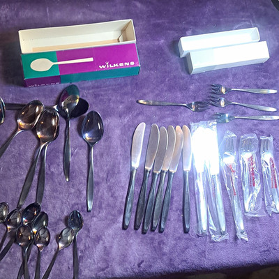 Vintage Wilkens (90) 40pc Flatware Set. Some Unopened. Beautiful Tarnish On Rest