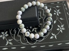 Genuine Peace Jade Bracelet- Serpentine, Stitchtite. Quartz   8mm